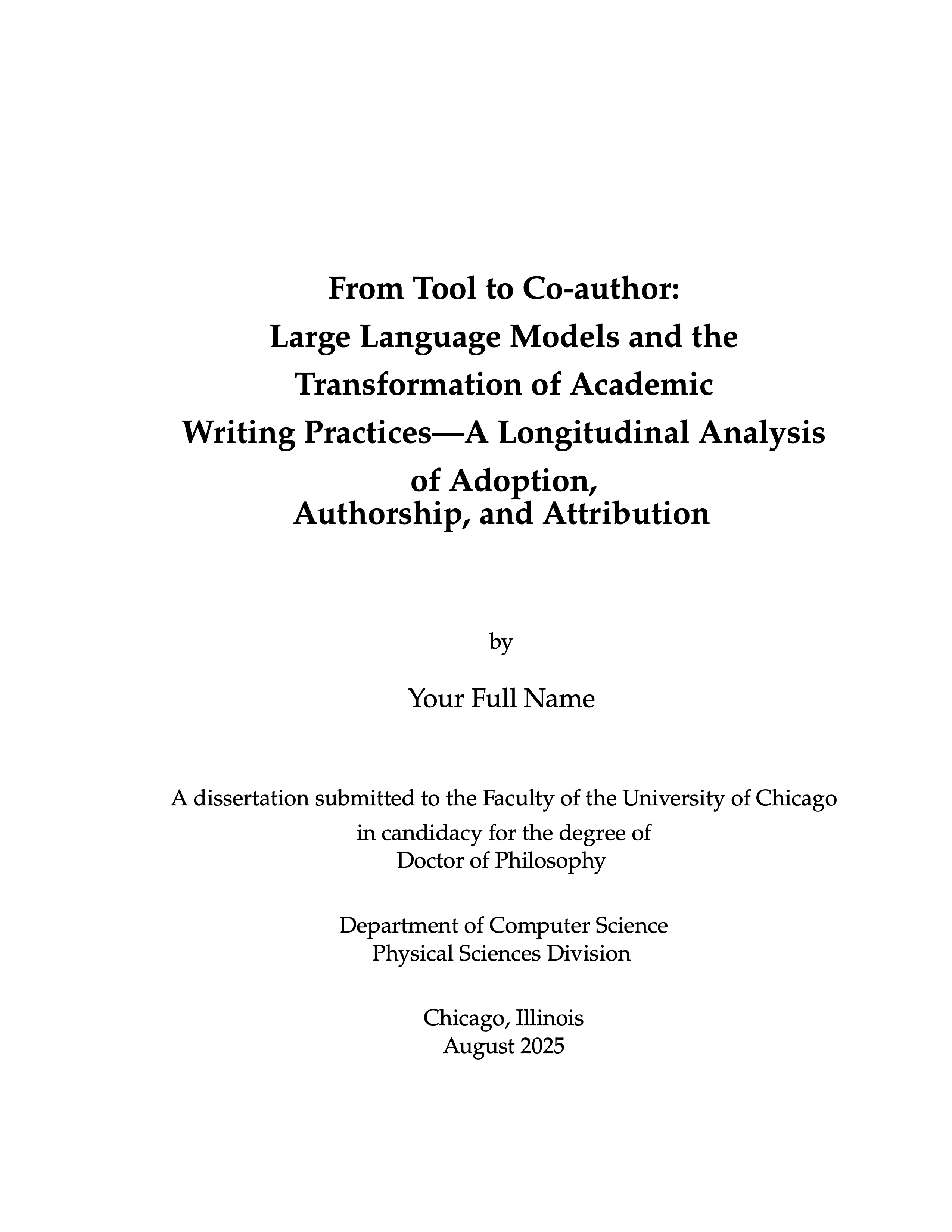 University of Chicago - Thesis